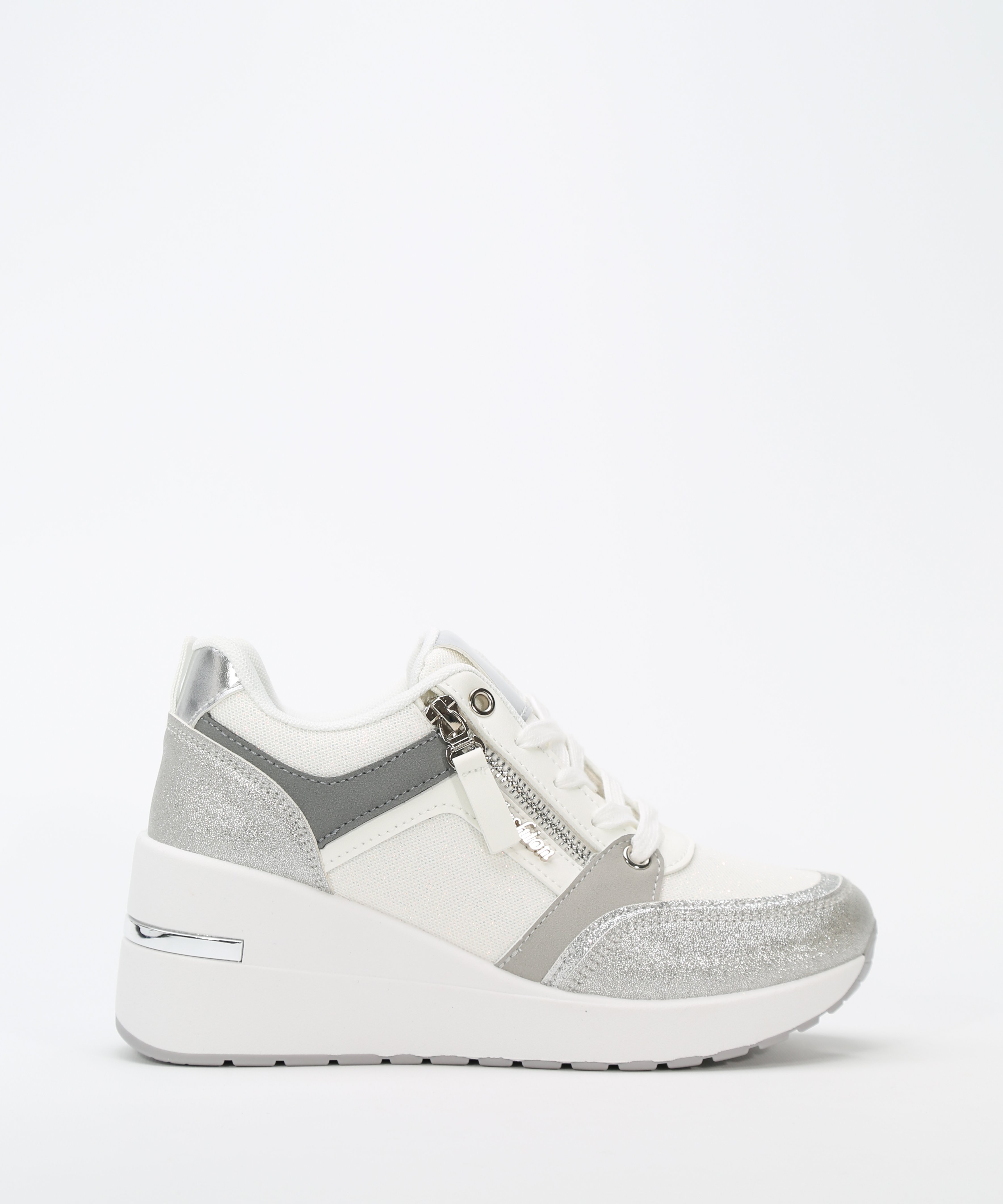 Zapatillas cuña detalle cremallera image number null